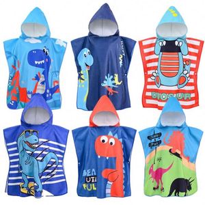 Toalla de Baño Desechable para Niños de Microfibra de Secado Rápido, Capa con Capucha y Estampado de Dibujos Animados, Bata de Baño para Bebés, Toalla de Playa para Niños Pequeños - Product Image 1