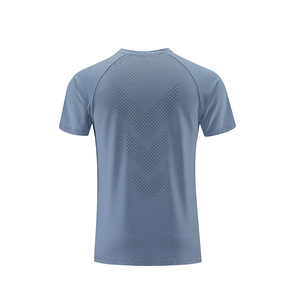 Camiseta Deportiva de Running para Hombre, de Color Sólido, Secado Rápido, Tejida en Poliéster/Algodón, Cuello Redondo Negro, con Banda Reflectante - Product Image 5