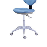 Chaise d'assistant médical rotative et mobile, tabouret de dentiste réglable avec support dorsal