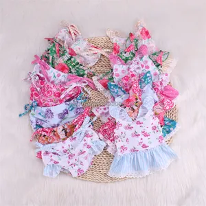 Customized Toddler Girl's Clothing Swimwear Kids Swimsuit Flower Custom Baby Girl Swimwear