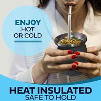 Ensemble de tasses à thé de 8 oz en acier inoxydable 304, tasses isothermes sous vide, tasse à maté, deux pailles, brosses de nettoyage, grande capacité, pour les fêtes