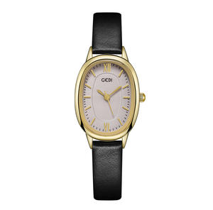 Reloj de Mujer de Alta Gama con Esfera Ovalada, Estilo Retro, Pequeño, de Cuero Genuino, Reloj de Cuarzo - Product Image 6