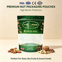 Pochette refermable transparente avec fenêtre de 22 cm (L) x 28,5 cm (L) x 10 cm (H), 70 microns, de qualité alimentaire, pour noix et fruits secs, personnalisable