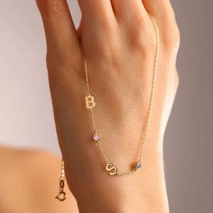 Collane di prima lettera in acciaio inossidabile su misura per il mese di compleanno <span class=keywords><strong>pietre</strong></span> per la festa della mamma collane con <span class=keywords><strong>nome</strong></span> personalizzate - Product Image 1