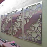 Panneau métallique découpé au laser pour porte de bureau, séparateur d'intimité extérieur en acier inoxydable, écran mural pour salon, cloisons intérieures, séparateur de pièces