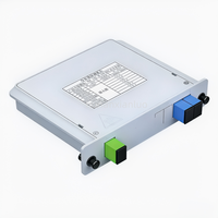 SC/UPC 1/2/4/8/16/64 Plug-in PLC Splitter untuk Jaringan FTTH 4G 3G Poe Bahan ABS