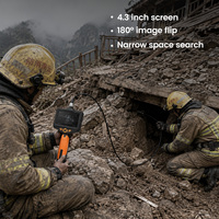 Caméra de recherche pour espaces étroits Mountain Rock, détecteur de vie Snake Eye, sonde flexible étanche de 5 m, écran LCD HD, outil de localisation de victimes