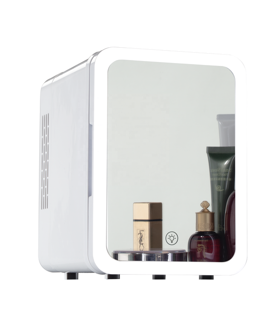 4L Glass LED Light Door 12V/220V Portable Car Makeup Fridge with Mini Size for Beauty Food & Drinks