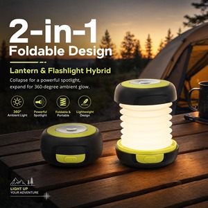 Lanterne de camping LED AA conforme à la directive européenne sur les batteries 2027, lampe torche pliable, résistance à l'eau IP44, certifiée CE, bouton poussoir - Product Image 4