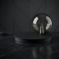 Lámpara de Mesa G9 Personalizada, Estilo Postmoderno de Lujo, Cristal Gris Ahumado Elíptico, Lámpara de Noche Nórdica Simple y Vertical