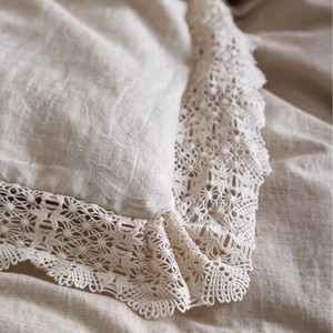 Juego de Ropa de Cama de Lino y Algodón con Encaje Estilo Francés, Transpirable y Agradable para la Piel, para las Cuatro Estaciones - Product Image 5