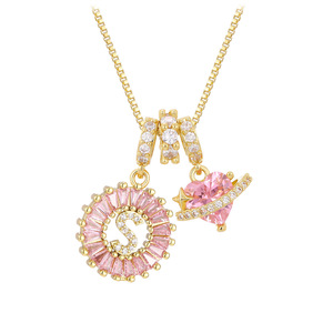 Collana con Ciondolo a Corona Personalizzata con Lettera, Gioielli di Moda per Donne e Ragazze con Zirconi, Collane con Iniziali del Nome - Product Image 3