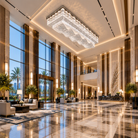 Lustre moderne luxueux en cristal K9 à LED, design attrayant, idéal pour l'éclairage des villas et grandes pièces