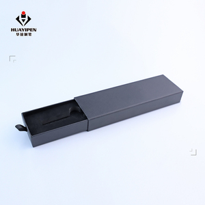 Stocked Black Cardboard Kraft Paper Branded Slide out Drawer Presentation customized pen Packaging Box for pen