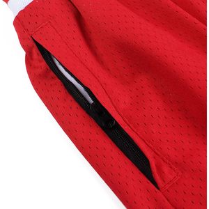 Dehauer <b>Men's</b> Basketball <b>Shorts</b> M <b>Red</b> Breathable Mesh Gym Workout Sports <b>Shorts</b> With Zip Pockets - Product Image 2