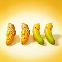 Nouveau jouet créatif transfrontalier en forme d'aliment simulé, Squishy banane en PU à rebond lent, Jouet anti-stress en forme de fruit, Coffret