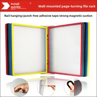 Support mural magnétique sans perçage pour documents, présentoir de documents à feuilles mobiles, porte-documents, support de processus sur site, format A4