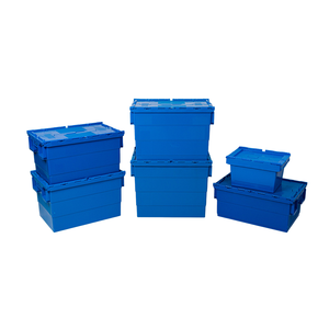 Grandes caisses de rangement en plastique disponibles dans une variété de couleurs, logos personnalisés disponibles, caisses en plastique empilables - Product Image 1