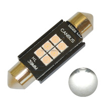 Éclairage intérieur automobile 39mm 6SMD 3030 Canbus LED, lampe de plaque d'immatriculation 2W, ampoule de dôme et de lecture pour voiture, accessoire d'éclairage intérieur automobile
