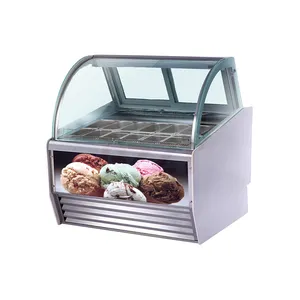 Oem Gelato Ijs Display Vriezer Ice Popsicle Koelkast Display Koelkast Supermarkt Commerciële Dessert Borst Showcase