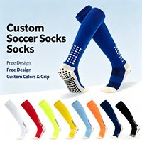 Chaussettes de sport pour hommes, longues et épaisses, de haute qualité, multicolores, antidérapantes, avec fond en tissu éponge, pour le football