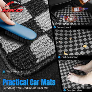 Tapis de sol pour Nissan Sentra 13-19, antidérapant, à carreaux, noir, gris, à motifs - Product Image 4