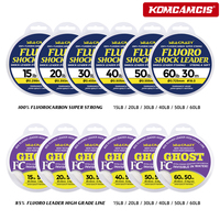 Ligne de pêche OEM 85% 100% fluorocarbone, ligne de choc, 30m 50m 15LB-60LB, ligne transparente à coulée rapide, qualité japonaise pour eau douce et eau salée