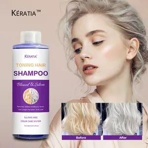 Shampoo professionale personalizzato senza giallo viola Shampoo a nastro viola di marca propria per capelli grigi