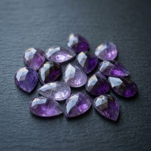 Vente en gros de pierres précieuses naturelles d'améthyste de qualité supérieure, taille brillant poire, violet vif, certificat GRC inclus, prêtes à l'emploi - Product Image 3