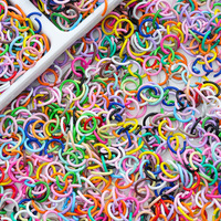 100 pièces Anneaux ouverts en alliage de peinture colorée Anneaux de jonction colorés pour la fabrication de bijoux