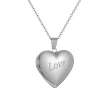 Dropshipping Shopify Agent 2025 Collier à pendentif en acier inoxydable avec photo cœur d'amour à la mode pour cadeau de la Saint-Valentin