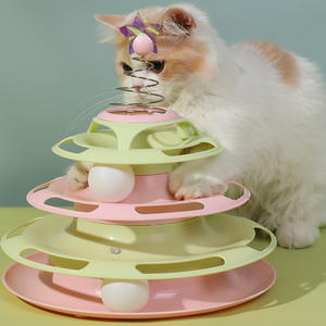 Juguete para Gatos con Plato Giratorio Elástico con Resorte, Varita de Entretenimiento, Bola Resistente a Mordeduras, Material PP, para Mascotas - Product Image 4