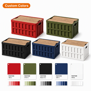 Boîte de rangement pliable personnalisée OEM pour le camping avec couvercle <span class=keywords><strong>en</strong></span> bois, <span class=keywords><strong>en</strong></span> plastique robuste, pliable, pour coffre de voiture, vente <span class=keywords><strong>en</strong></span> gros - Product Image 5