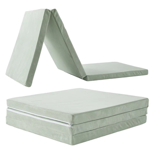 Colchoneta plegable de espuma viscoelástica, colchón plegable de 3 piezas, tamaño de cuna, cubierta lavable a máquina y extraíble - Product Image 1