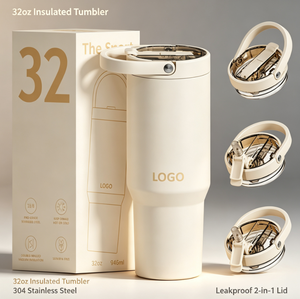 32oz Tumbler Personalisierung Edelstahl Doppelwandiger Isolierbecher mit Lebensmittelechtem Silikon Weichem Strohhalm für Büro 24h Kalt - Product Image 1