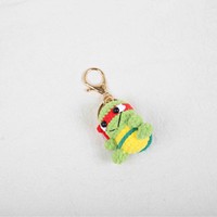 Porte-clés en crochet style dessin animé 3D, tortue en peluche, breloque mignonne pour sac, pendentif porte-clés