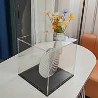 Boîte de présentation pliable en acrylique sur mesure avec base noire anti-poussière pour modèles de voitures et objets de collection - Écologique et durable
