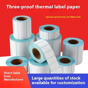 Rollo de papel de etiqueta adhesiva sensible al calor de tres pruebas Eyoubao personalizado 100*100/100*150 para Amazon Lista de logística en blanco supermercado - Product Image 2