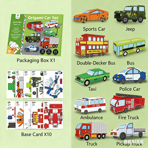 Origami Set di aeroplani per bambini fatti a mano fai da te 3D a colori Origami ragazzi non c' è bisogno di tagliare aeroplani di carta arcobaleno all'aperto - Product Image 4