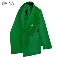 Blazer court élégant pour femme, style coréen, pour le bureau, hiver 2026, grande taille, couleur unie, manteau décontracté