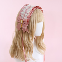 Bandeau de cheveux Lolita Fashion Maid Bow en tissu, accessoires de coiffure mignons et durables faits à la main pour cosplay d'anime