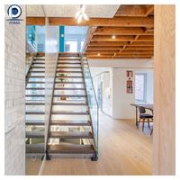 Poutre d'escalier simple en acier Prima Straight pour escalier flottant avec garde-corps à câbles – Coût des escaliers flottants