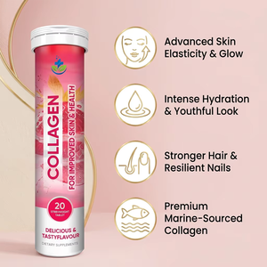 Productos de Belleza para el Cuidado de la Piel con Péptidos de Colágeno Marino, Cúrcuma, Ácido Hialurónico, Vitamina C, Suplemento de Colágeno, Tabletas Efervescentes - Product Image 3