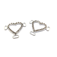 Connecteur de bikini en cristal plaqué argent avec strass, personnalisable, pour accessoires de vêtements et robes de bikini