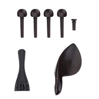 HUASHENG High Quality Violin Fitting Set Full Size Replacement Parts String Instruments Ebony Materials Violin Accessories
