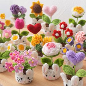Maceta de Flores Tejida a Crochet, Hecha a Mano y Personalizable, Mini Maceta de Conejito Tejido para Decoración del Hogar - Product Image 1