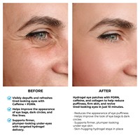 Patchs Hydrogel Anti-Poches et Anti-Cernes au Collagène, ADN de Saumon PDRN et Caféine pour les Yeux, Marque Blanche, 30 Paires