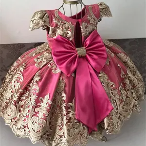 किड्स फैशन 2024 हॉट सेल्स हाई क्वालिटी गर्ल्स पार्टी वेडिंग ड्रेस बच्चों के लिए