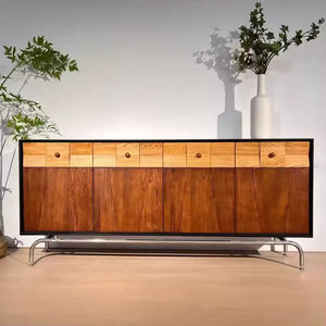 Aparador de Gran Capacidad de Estilo Moderno de Mediados de Siglo para Sala de Estar, Mueble de Almacenamiento Lateral de Madera Sólida para el Hogar - Product Image 1