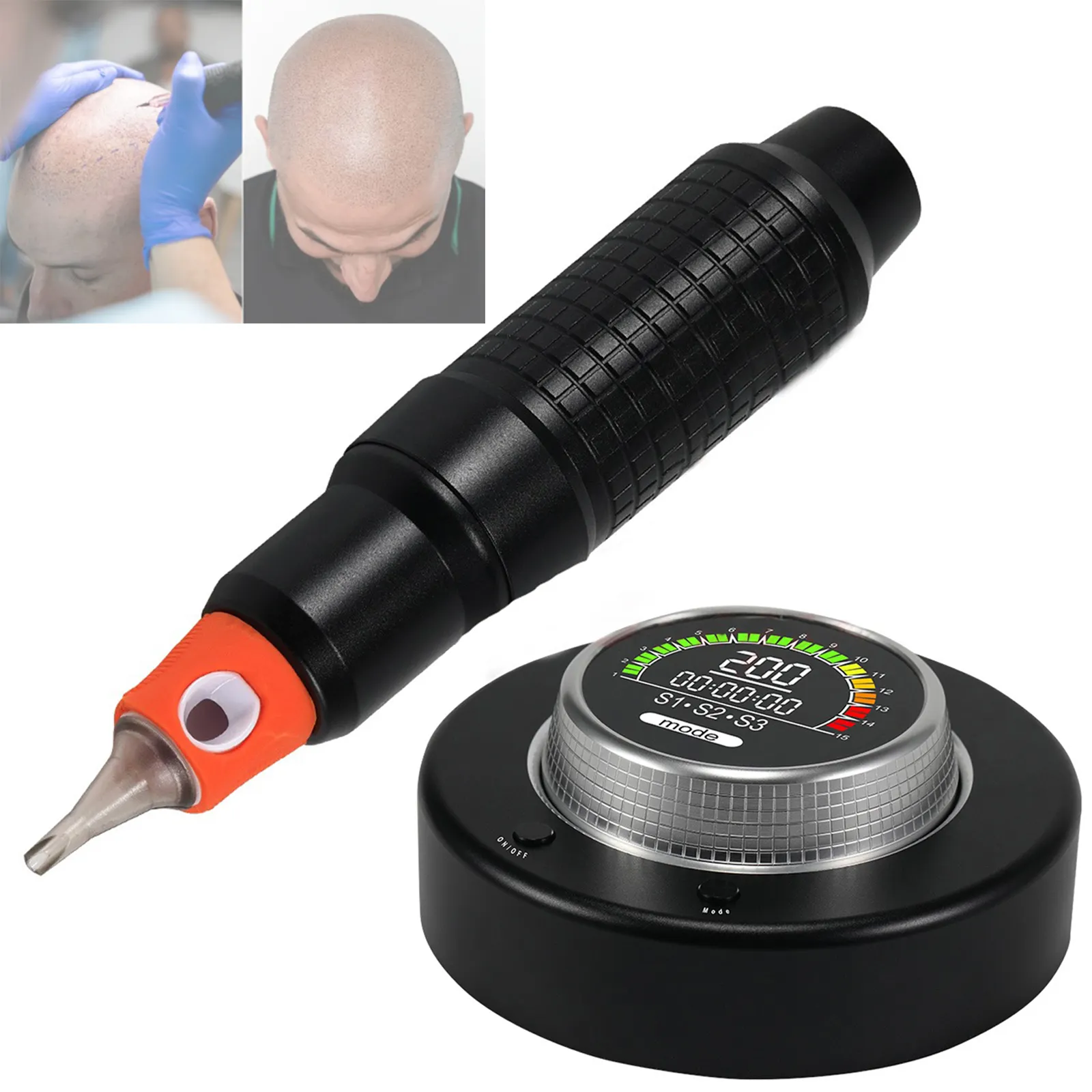 Leistungs starke Rotary Hair Stroke Permanent Makeup Tattoo Maschine 3,5mm Stroke Air Dot Haar SMP Kopfhaut Mikro pigmentierung Gerät